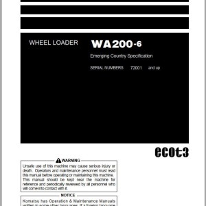 Komatsu WA200-6 Operation & Maintenance Manual PEN00740-09