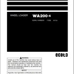 Komatsu WA200-6 Operation & Maintenance Manual PEN00863-08