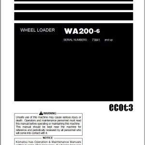 Komatsu WA200-6 Operation & Maintenance Manual PEN01854-00