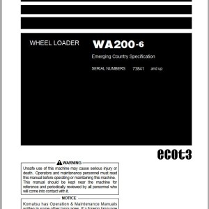 Komatsu WA200-6 Operation & Maintenance Manual PEN01856-00
