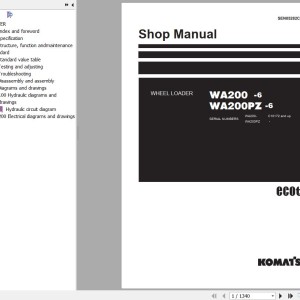 Komatsu WA200-6 WA200PZ-6 Shop Manual SEN05282C0-07
