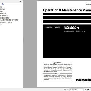 Komatsu WA200-8 Operation & Maintenance Manual PEN01845-00
