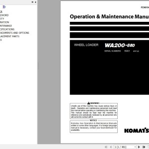 Komatsu WA200-8E0 Operation & Maintenance Manual PEN01844-00