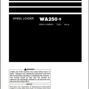 Komatsu WA250-5 Operation & Maintenance Manual PEN01880-00
