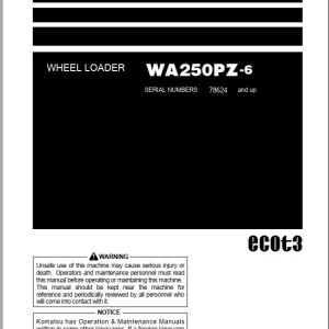 Komatsu WA250PZ-6 Operation & Maintenance Manual TEN01102-00