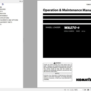 Komatsu WA270-8 Operation & Maintenance Manual TEN01108-00