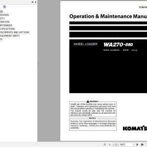 Komatsu WA270-8E0 Operation & Maintenance Manual PEN01965-00