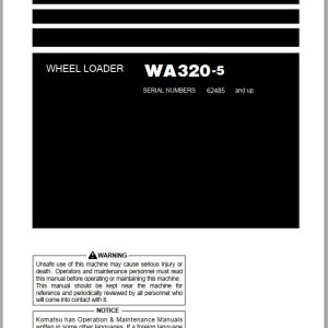 Komatsu WA320-5 Operation & Maintenance Manual PEN01881-00