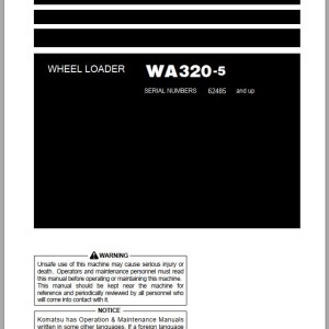 Komatsu WA320-5 Operation & Maintenance Manual PEN01882-00