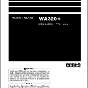 Komatsu WA320-6 Operation & Maintenance Manual PEN01018-07