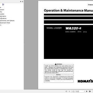 Komatsu WA320-8 Operation & Maintenance Manual PEN02041-00