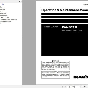 Komatsu WA320-8 Operation & Maintenance Manual TEN01015-03