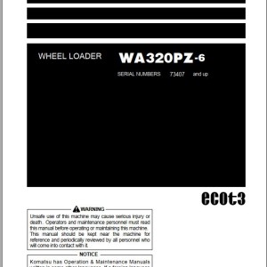 Komatsu WA320PZ-6 Operation & Maintenance Manual TEN01103-00