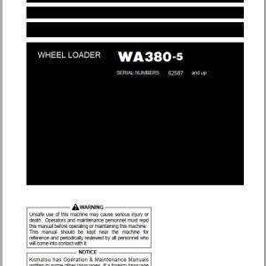 Komatsu WA380-5 Operation & Maintenance Manual PEN01766-01