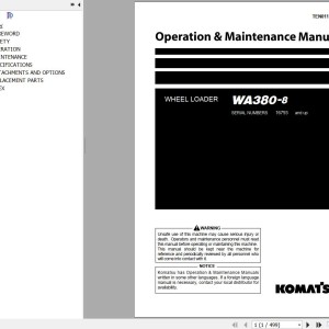 Komatsu WA380-8 Operation & Maintenance Manual TEN01112-00