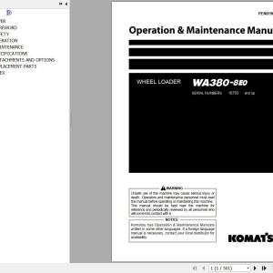 Komatsu WA380-8E0 Operation & Maintenance Manual PEN01962-00