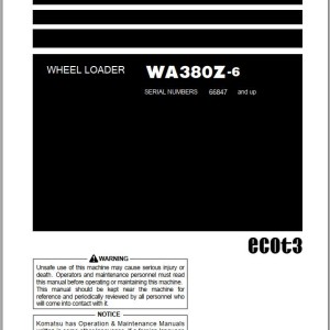 Komatsu WA380Z-6 Operation & Maintenance Manual PEN00665-10