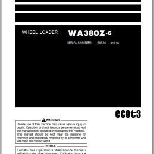 Komatsu WA380Z-6 Operation & Maintenance Manual PEN01866-00