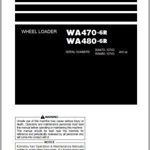 Komatsu WA470-6R WA480-6R Operation & Maintenance Manual PEN01665-02
