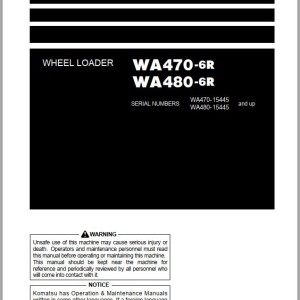 Komatsu WA470-6R WA480-6R Operation & Maintenance Manual PEN01874-00