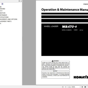 Komatsu WA470-8 Operation & Maintenance Manual PEN01896-00