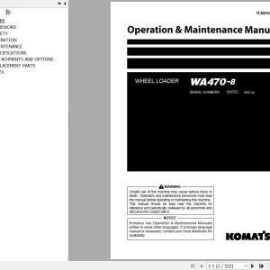 Komatsu WA470-8 Operation & Maintenance Manual TEN01022-02