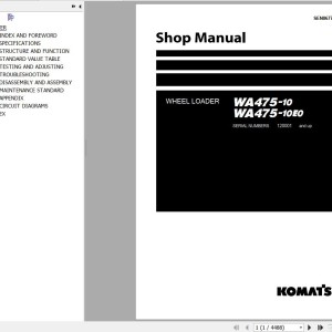 Komatsu WA475-10 WA475-10E0 Shop Manual SEN06773-09