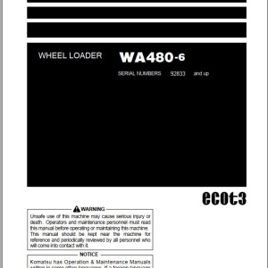 Komatsu WA480-6 Operation & Maintenance Manual PEN01872-01