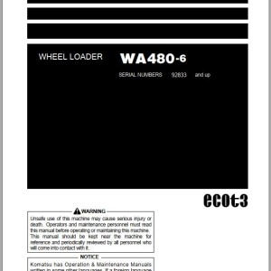 Komatsu WA480-6 Operation & Maintenance Manual PEN01873-01
