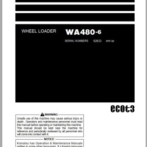 Komatsu WA480-6 Operation & Maintenance Manual TEN01105-01