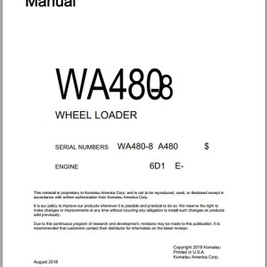 Komatsu WA480-8 Shop Manual CEBM032900