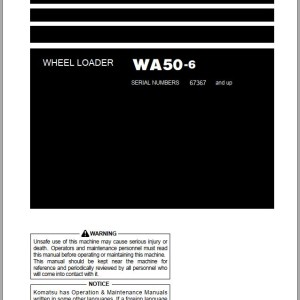 Komatsu WA50-6 Operation & Maintenance Manual TEN01094-00