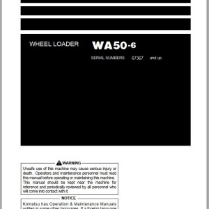 Komatsu WA50-6 Operation & Maintenance Manual TEN01094-01