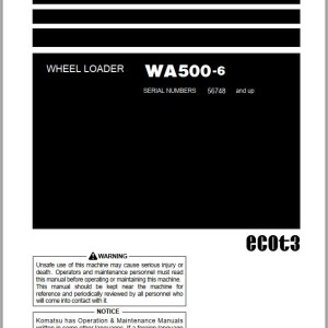 Komatsu WA500-6 Operation & Maintenance Manual PEN01742-01