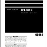 Komatsu WA500-6 Operation & Maintenance Manual TEN01050-01