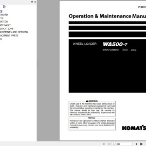 Komatsu WA500-7 Operation & Maintenance Manual PEN01758-01
