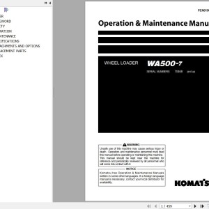 Komatsu WA500-7 Operation & Maintenance Manual PEN01908-00