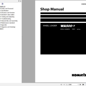 Komatsu WA500-7 Shop Manual SEN05693-15