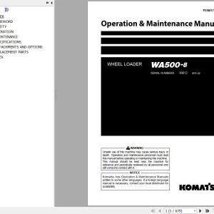 Komatsu WA500-8 Operation & Maintenance Manual PEN01753-01