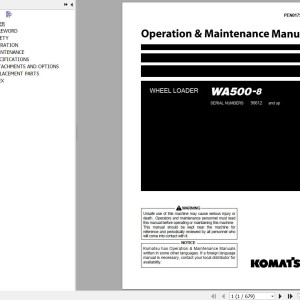Komatsu WA500-8 Operation & Maintenance Manual PEN01754-01