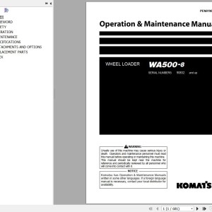 Komatsu WA500-8 Operation & Maintenance Manual PEN01903-00