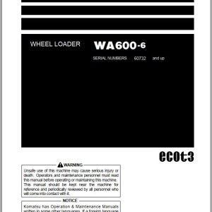 Komatsu WA600-6 Operation & Maintenance Manual PEN00481-18