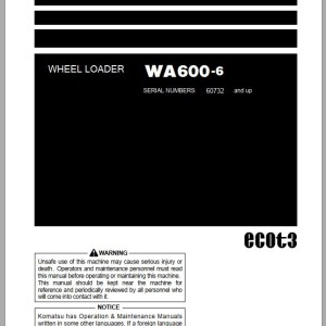 Komatsu WA600-6 Operation & Maintenance Manual PEN01456-05