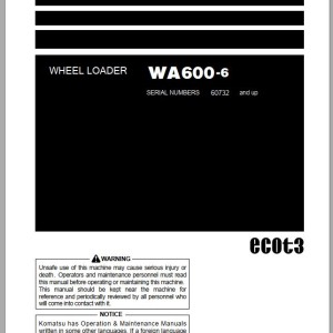Komatsu WA600-6 Operation & Maintenance Manual TEN00462-17