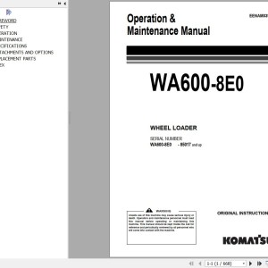 Komatsu WA600-8E0 Operation & Maintenance Manual EENAM03922