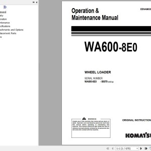 Komatsu WA600-8E0 Operation & Maintenance Manual EENAM03924