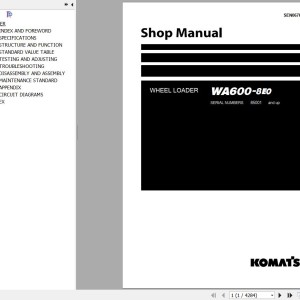 Komatsu WA600-8E0 Shop Manual SEN06766-09