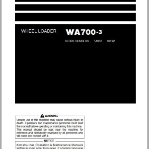 Komatsu WA700-3 Operation & Maintenance Manual PEN00304-08