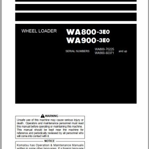Komatsu WA800-3E0 WA900-3E0 Operation & Maintenance Manual TEN01117-00