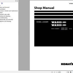 Komatsu WA800-3E0 WA900-3E0 Shop Manual SEN02034-24